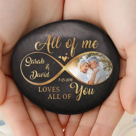 Custom Photo Printed Rock - Personalized Anniversary Wedding Gifts For Husband And Wife, Him And Her - Love Without End Forever